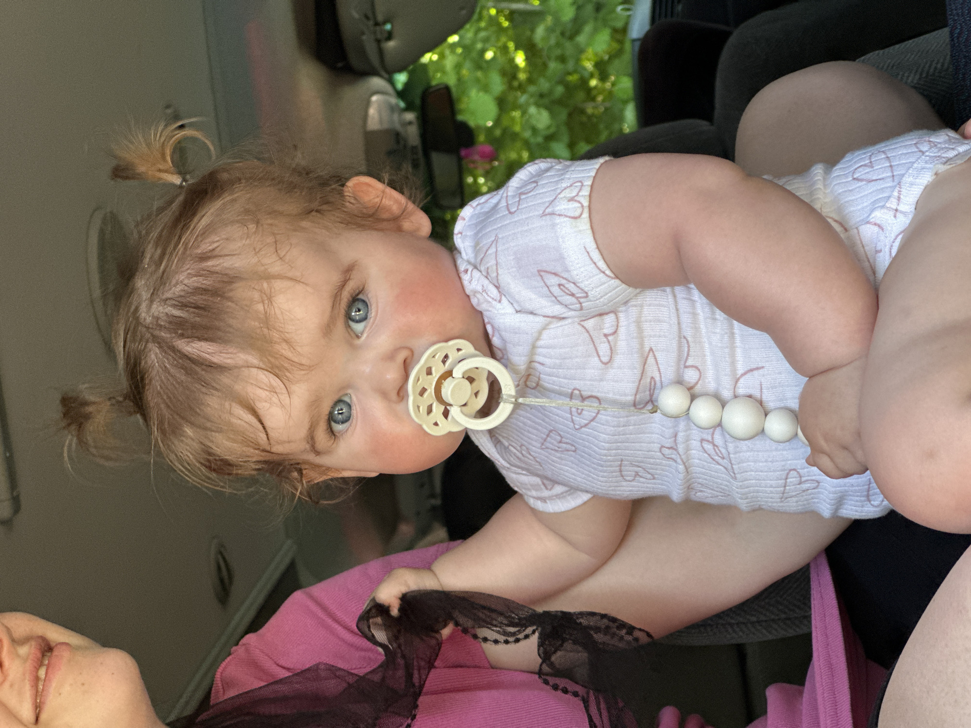 Baby girl observed during car journey in Grünberg, Germany