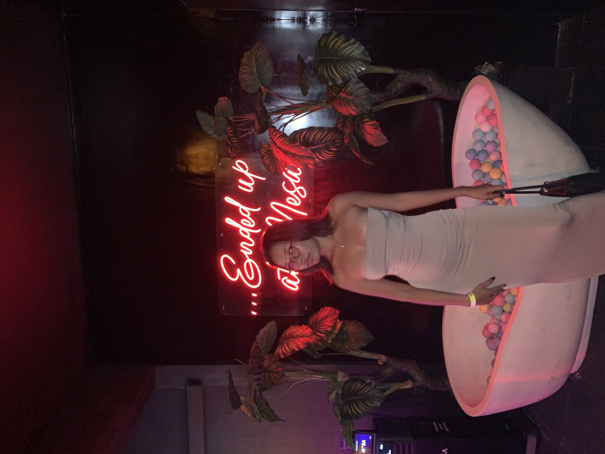 Woman poses at entertainment venue in North Kuta