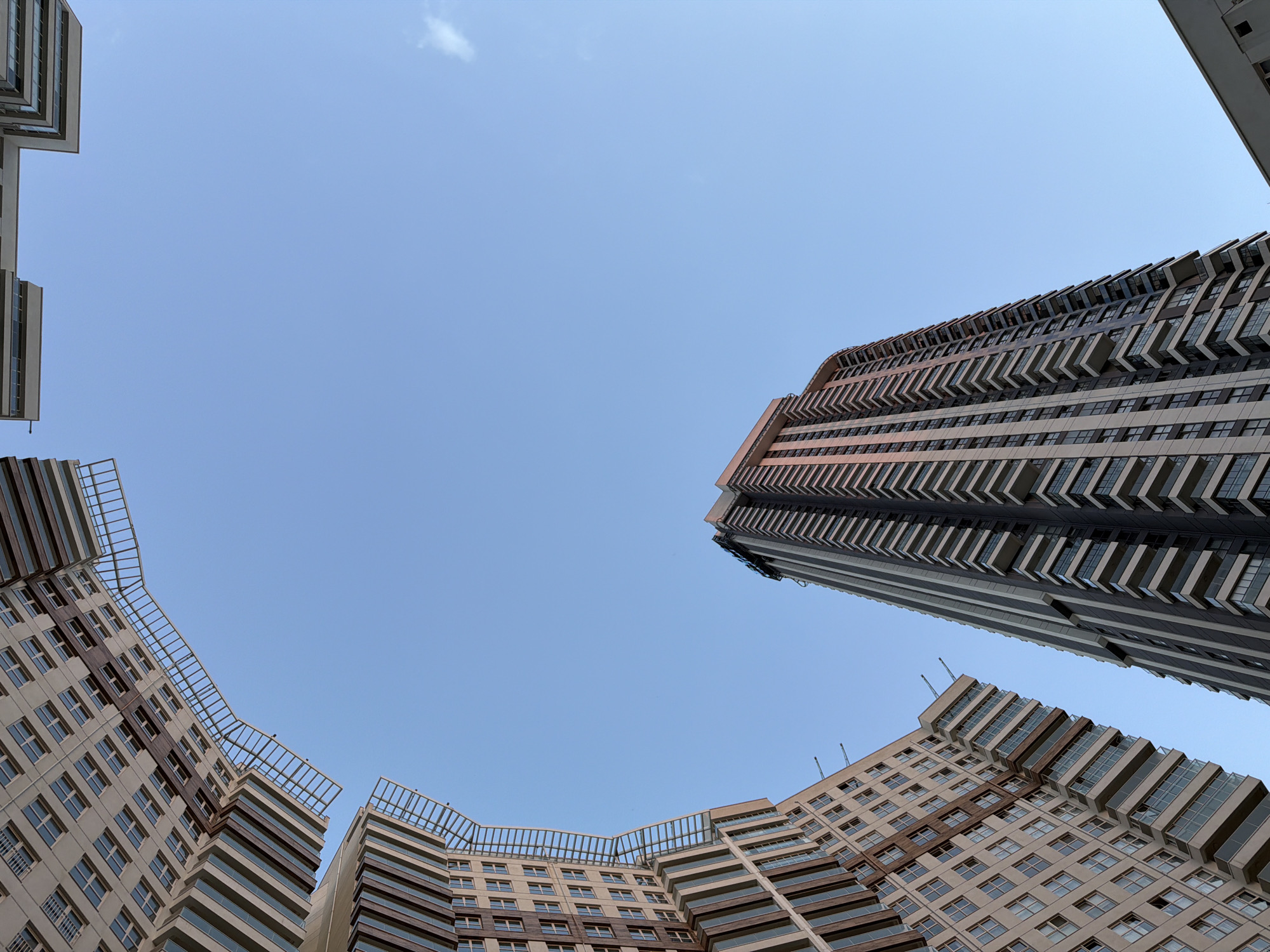 Inside and outside a high-rise residential complex in Ankara