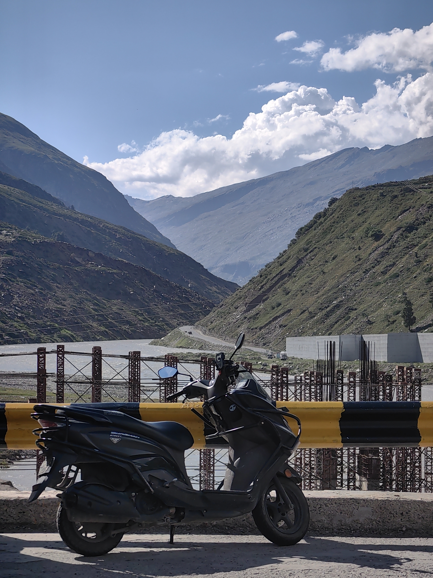 Activity around Atal Tunnel and the prayer flag bridge