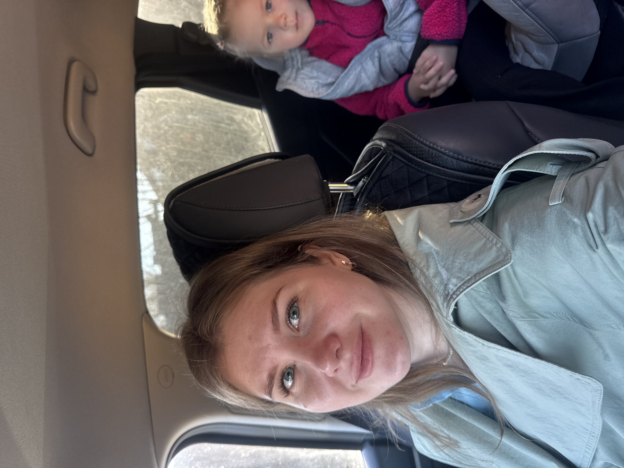 Woman and child photographed in vehicle selfie in Russia