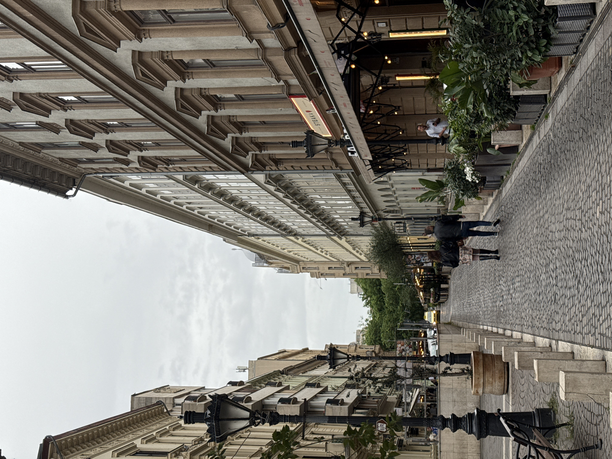 Everyday street life documented around Budapest's St. Stephen's Basilica