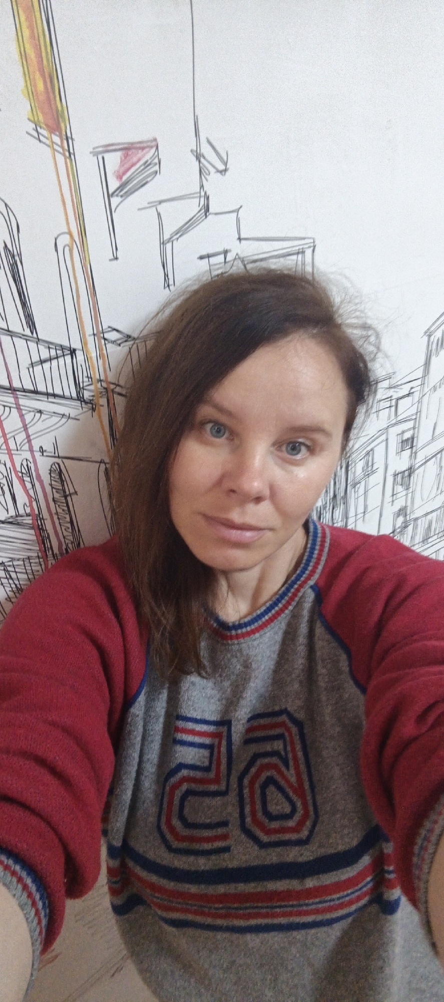 Morning at home and around Chaikovsky with a fluffy dog