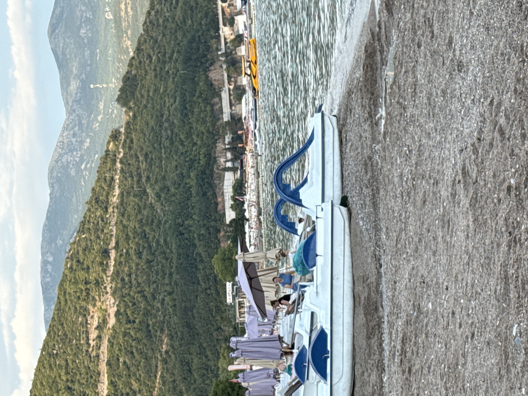 Budva's waterfront buzzing with beach and boat activity