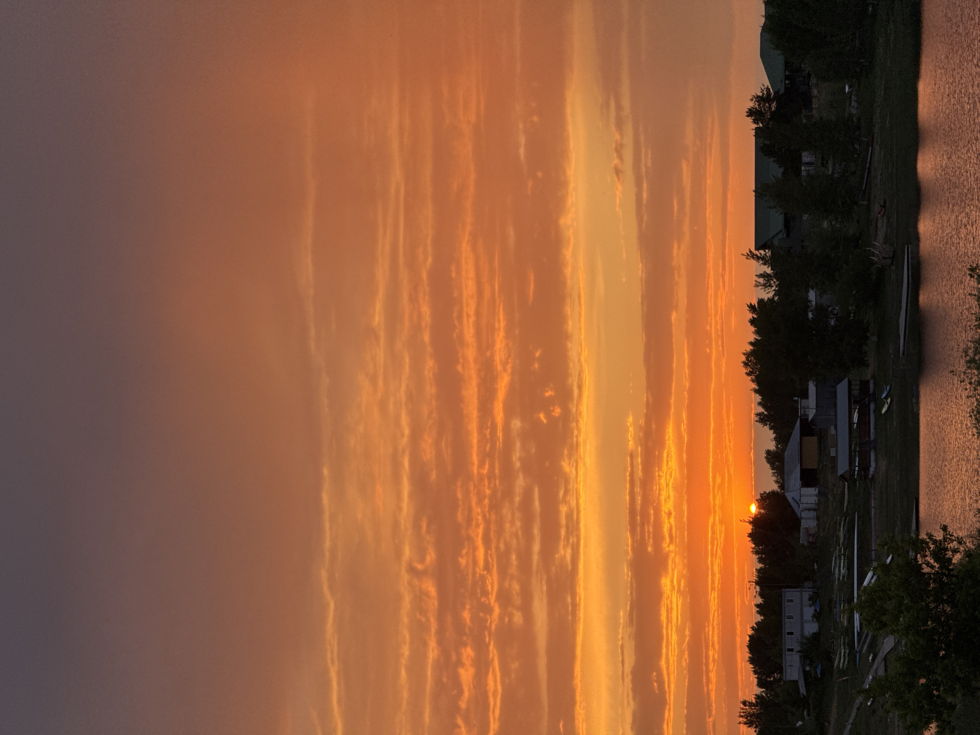 Vibrant sunset observed over Volga River in Nizhny Novgorod
