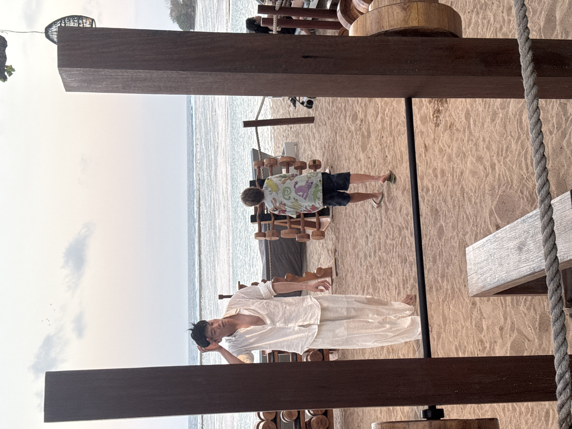 Nusa Dua beachfront resort area at golden hour into night