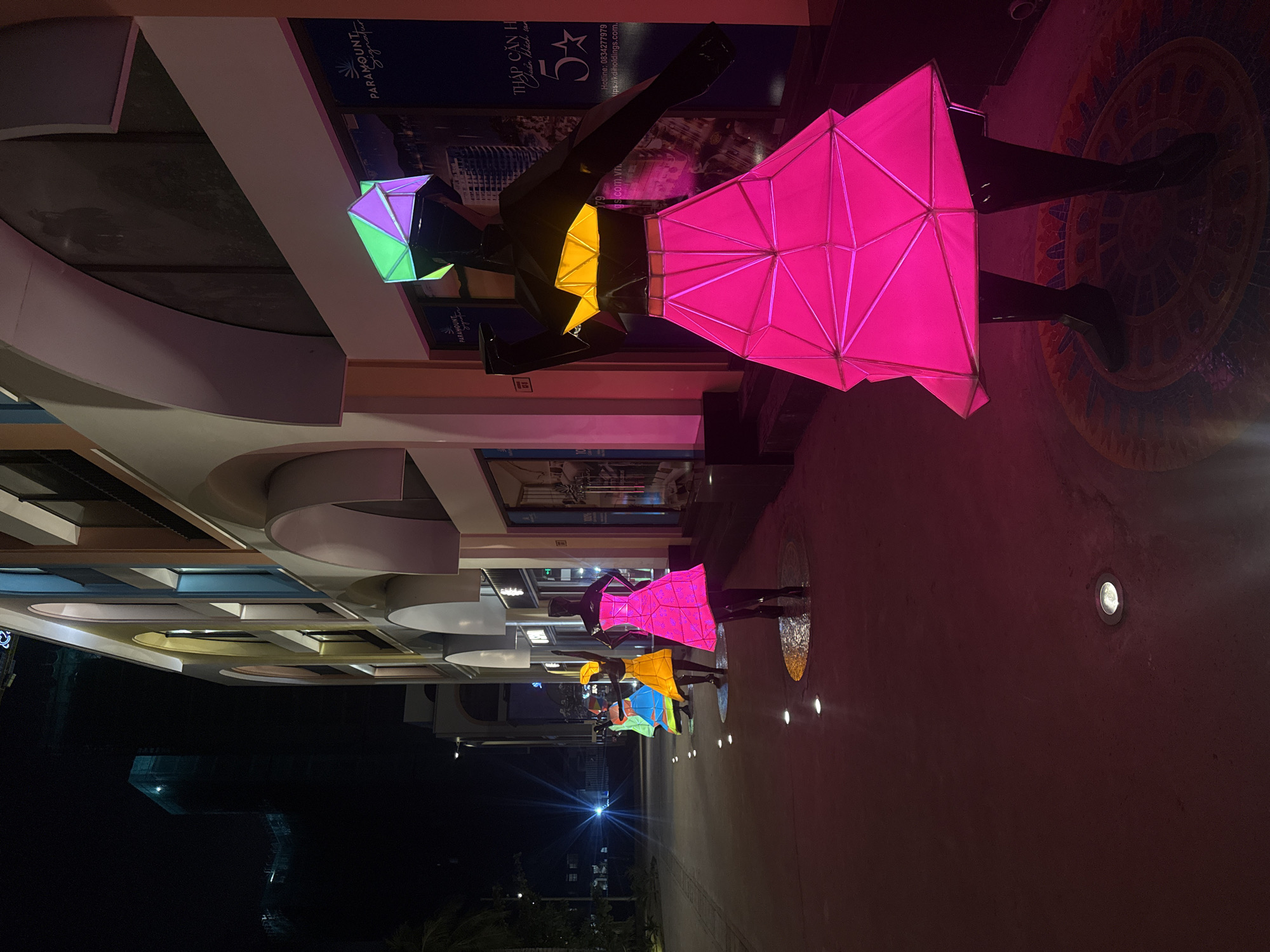 Nighttime urban displays captured in Bac Nha Trang Ward