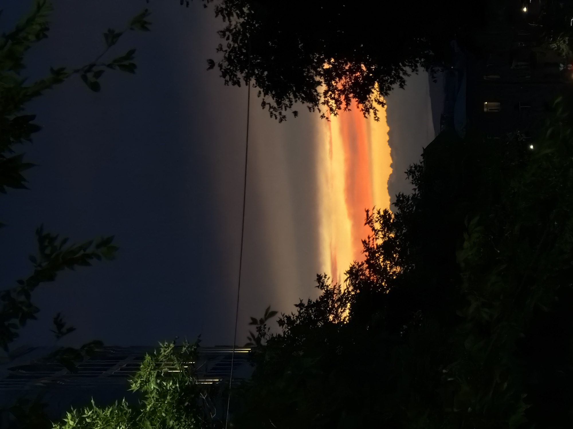 Dramatic sunset captured over Yerevan, Armenia at dusk