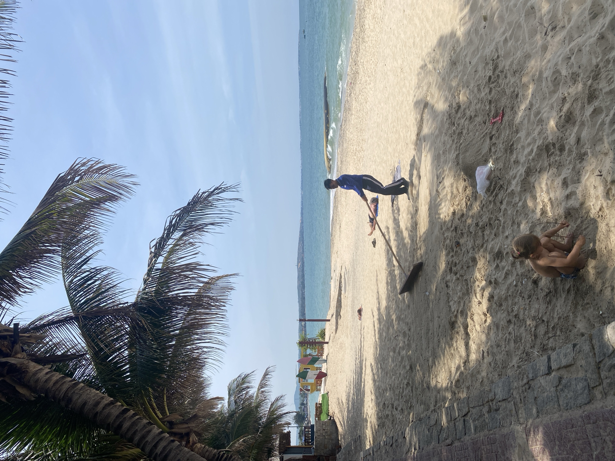 Relaxed beach day at a Vietnamese coastal resort