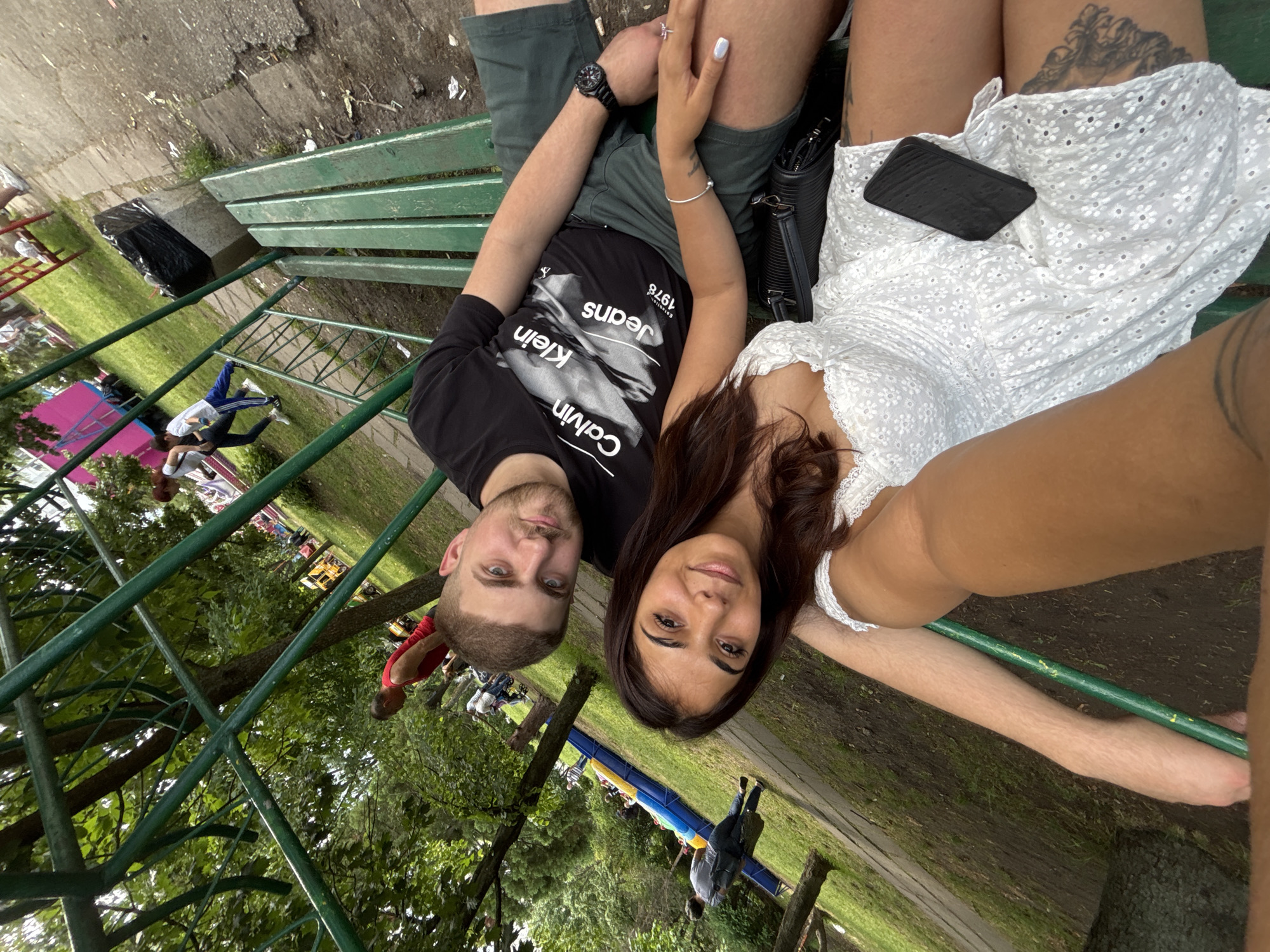 Young couple enjoys afternoon park date in Sofia