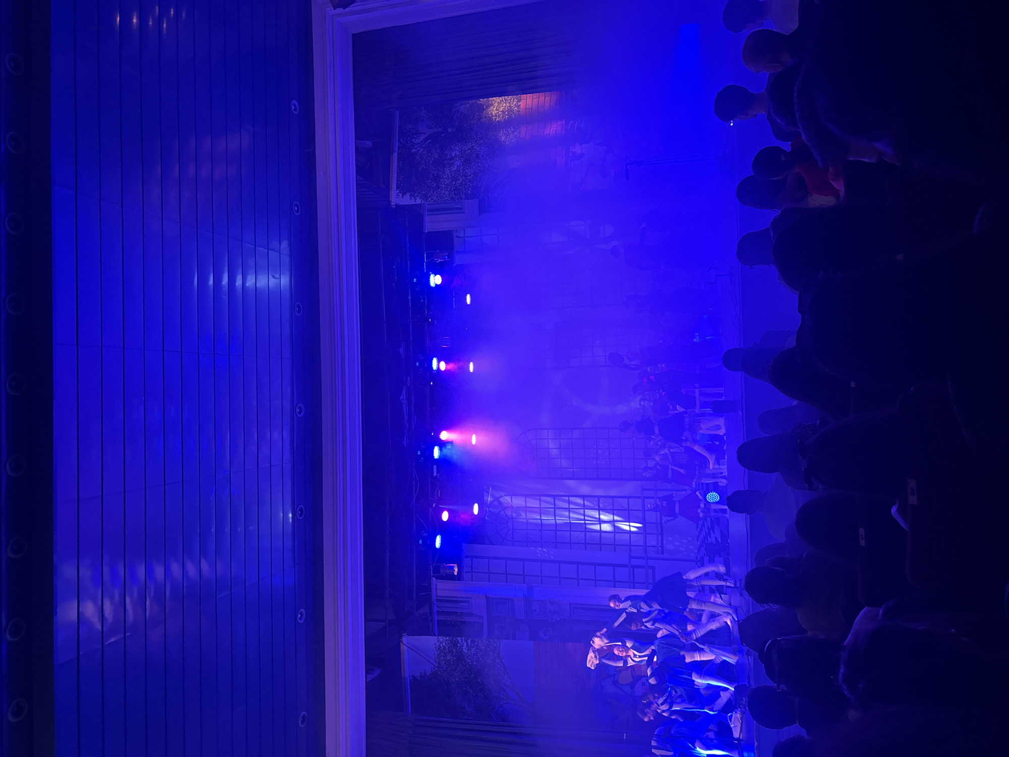 Concert with blue lighting draws crowds in Sofia theater