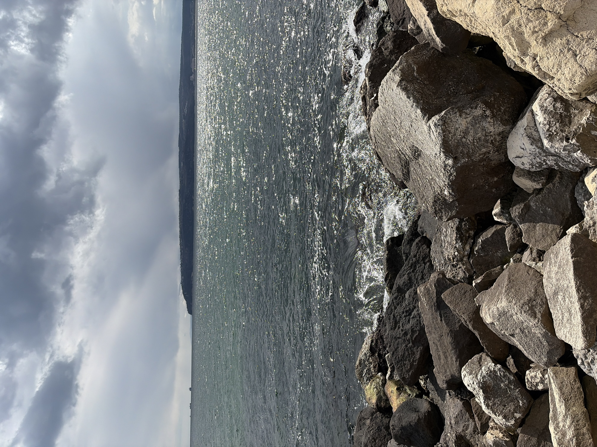 Coastal scene photographed from rocky shore in Varna