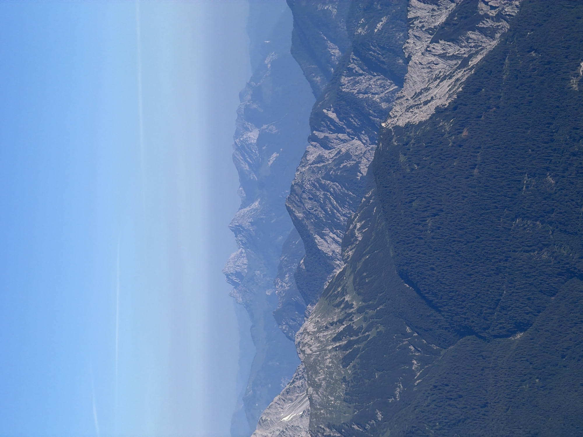 Panoramic Alpine views from above Grainau on a clear morning