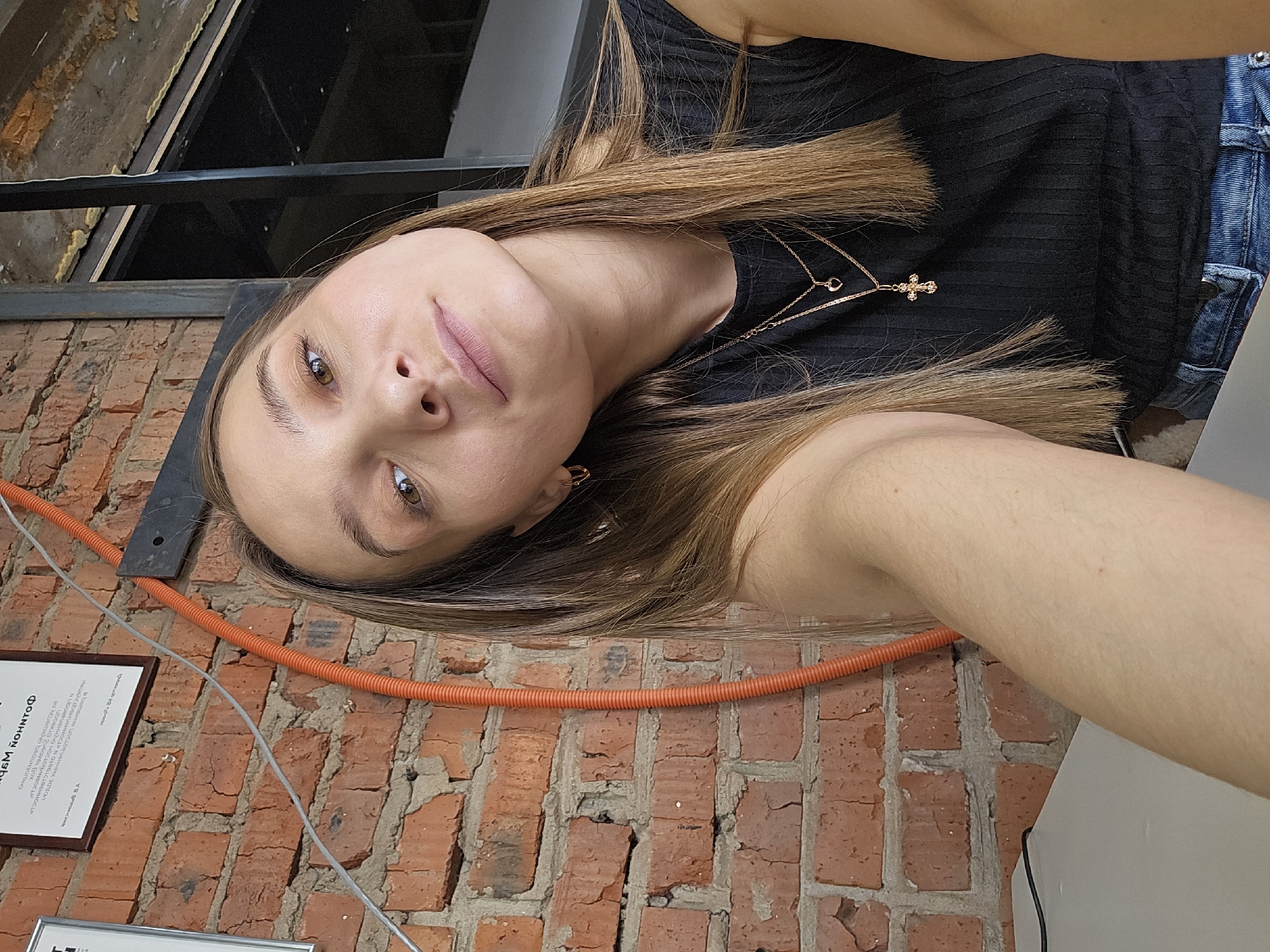 Woman documents morning selfie session in Chaikovsky, Russia