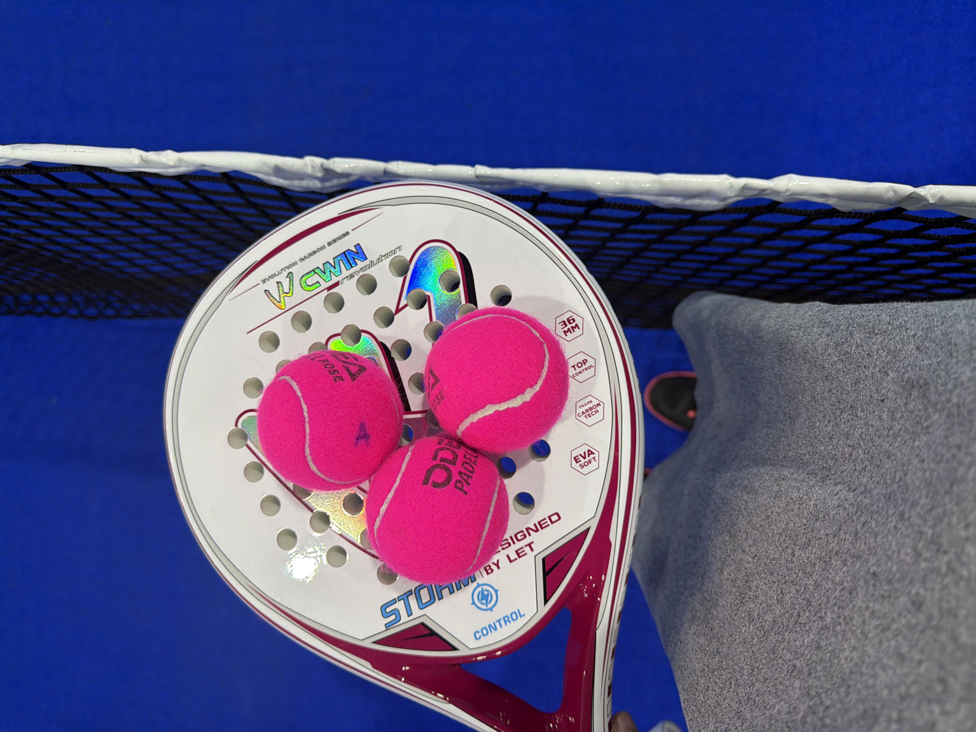Padel gear laid out on courts in Chaikovsky, Russia