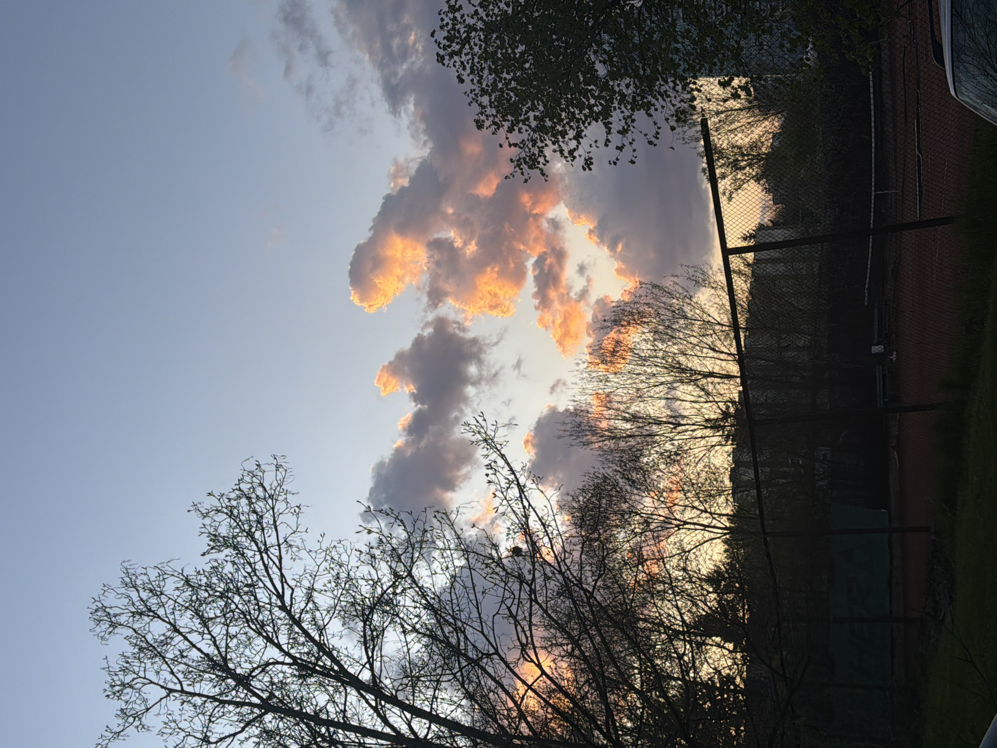 Sunset observed over Sofia with orange clouds at 5:05 PM