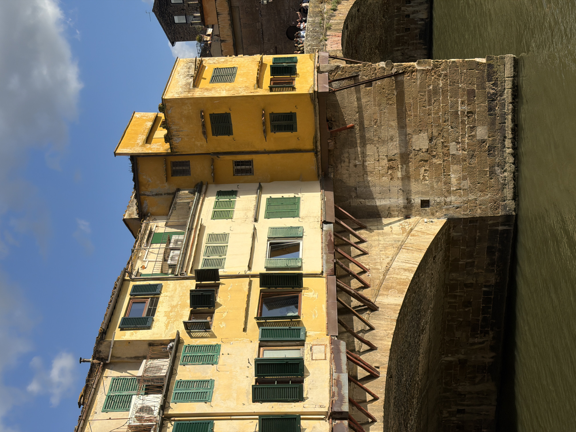 Tourist documents Ponte Vecchio bridge views in Florence