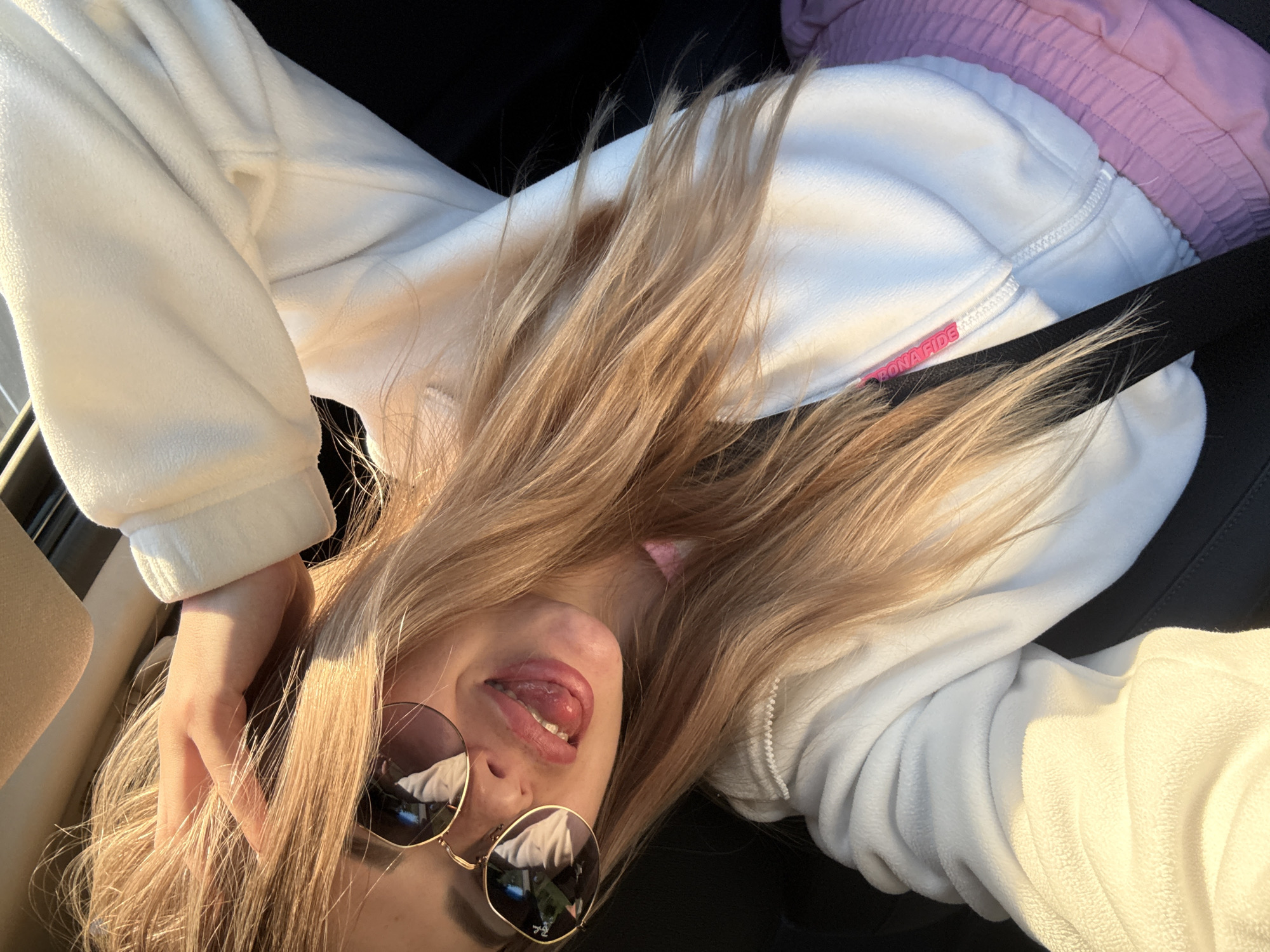 Sunset selfies and open road shots from an evening drive