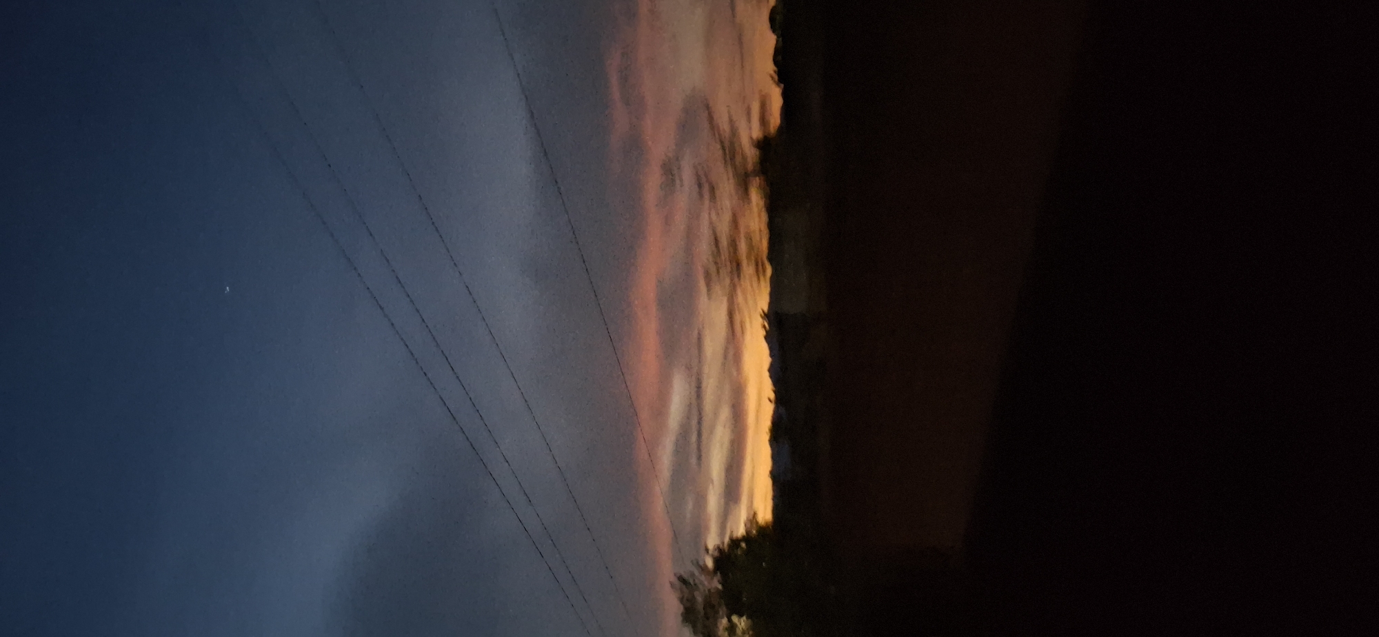 Sunset observed in Vallecito, Venezuela with colorful sky display