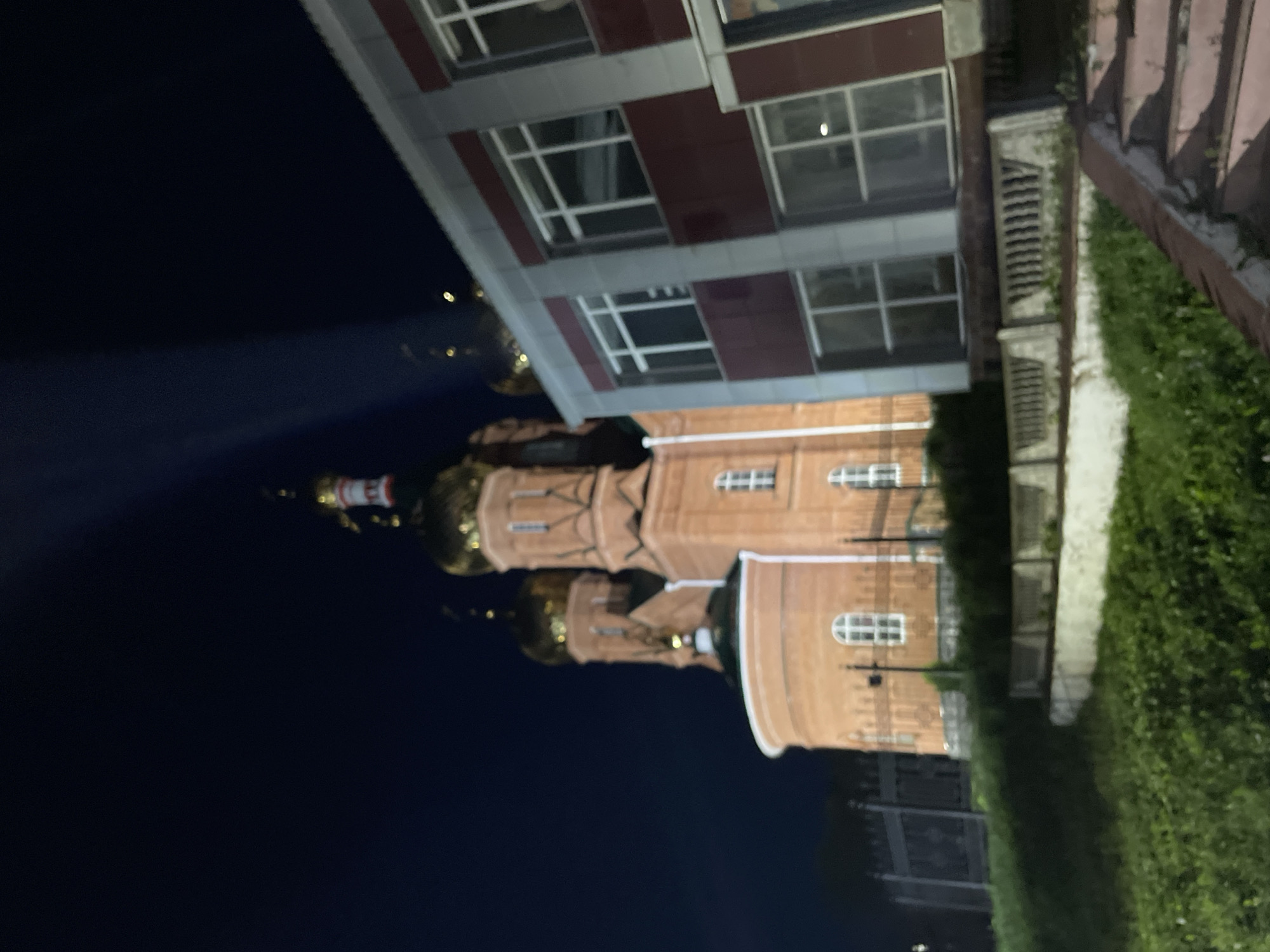 Evening stroll documented through small Russian town Krasnye Baki