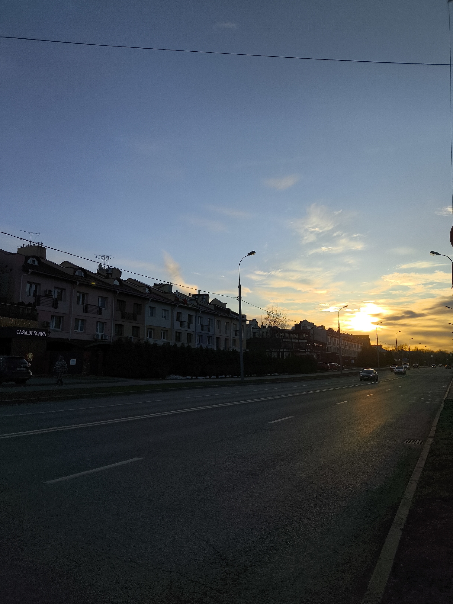 Moscow sunset scenes documented across city streets and parks