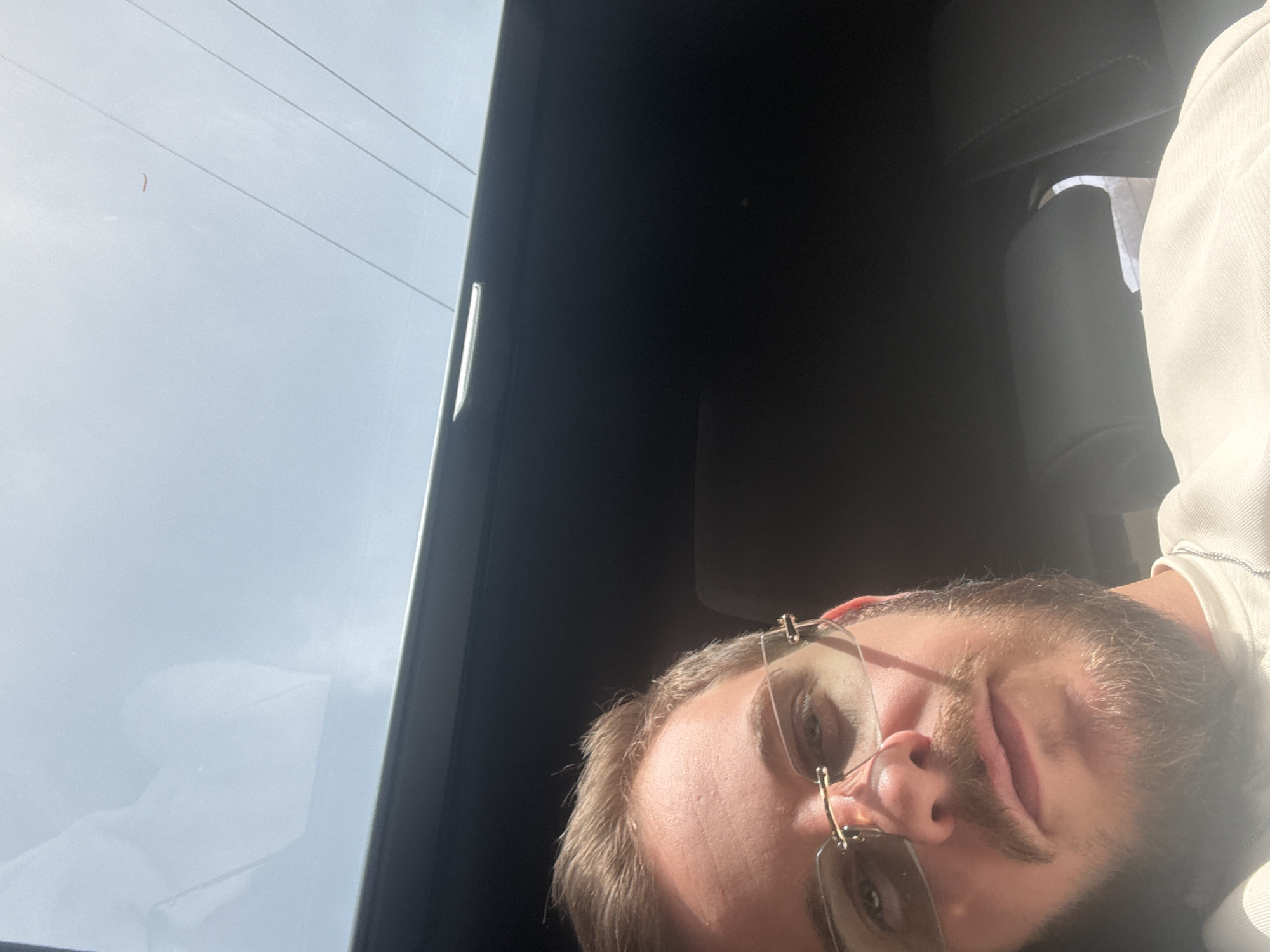 Man Takes Vehicle Selfie in Bulgarian Town