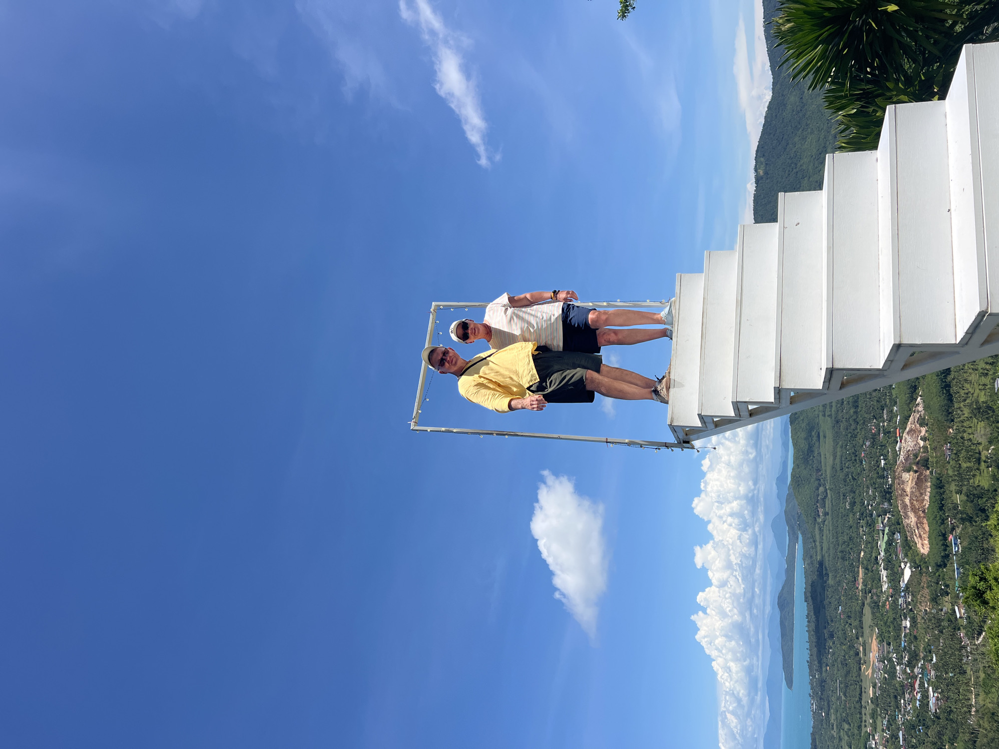 Hilltop staircase installation with Gulf of Thailand views, Baan Thurian