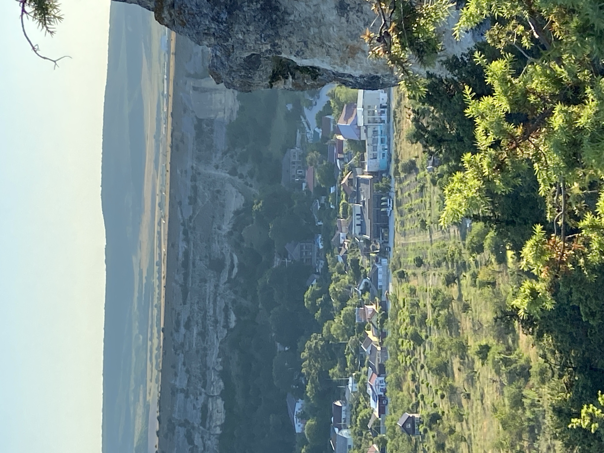 Clifftop views over a Crimean valley at golden hour