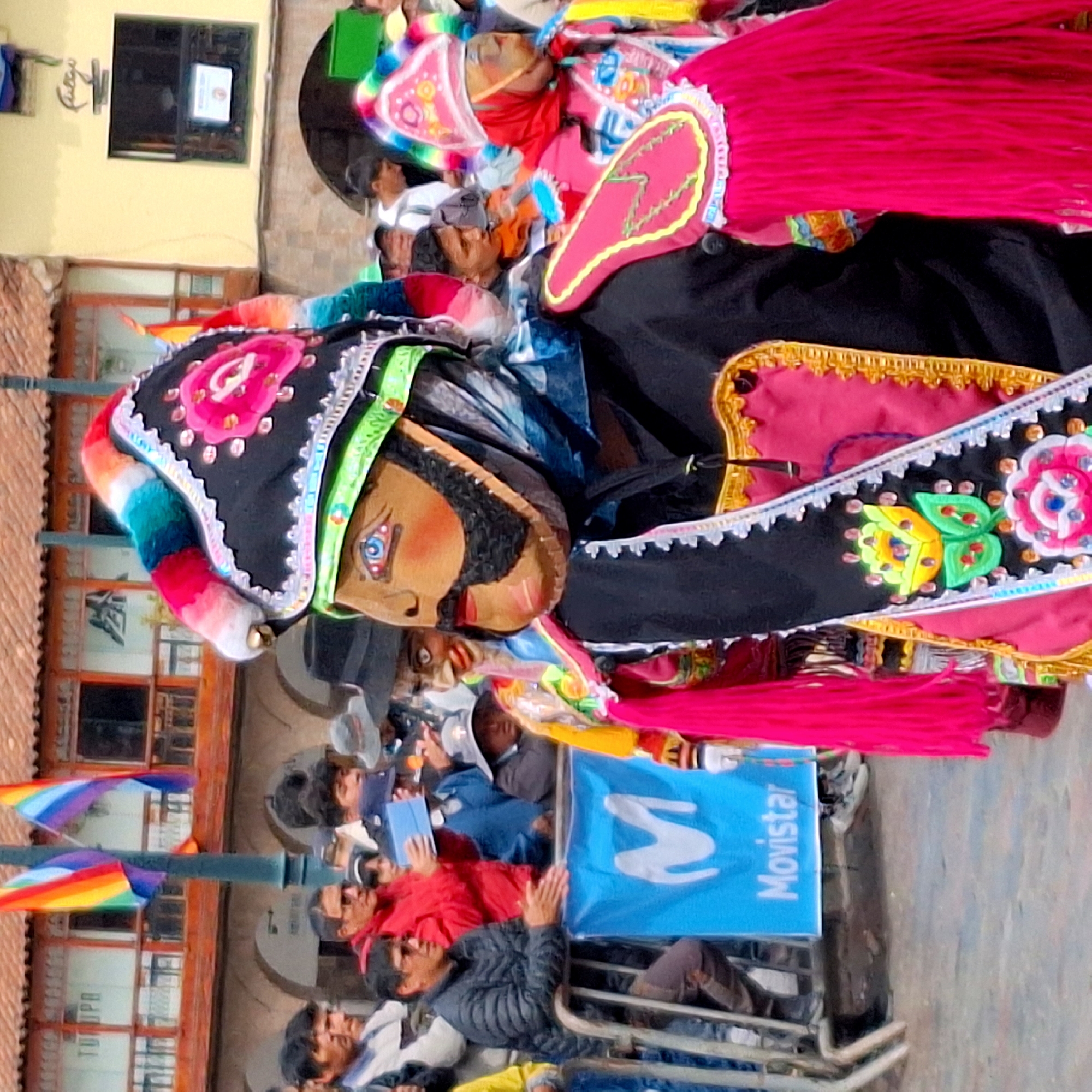 Costumed parade and traditional dancing in Cuzco's historic streets