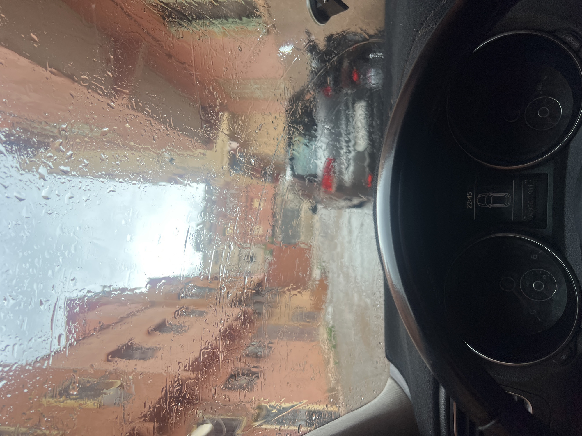 Rainy morning drive documented through Ouaouizert, Morocco streets