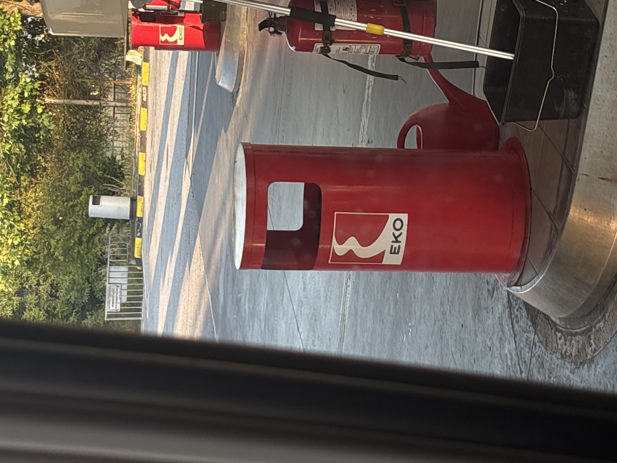 Driver documents routine gas station stop in Tsaratsovo, Bulgaria