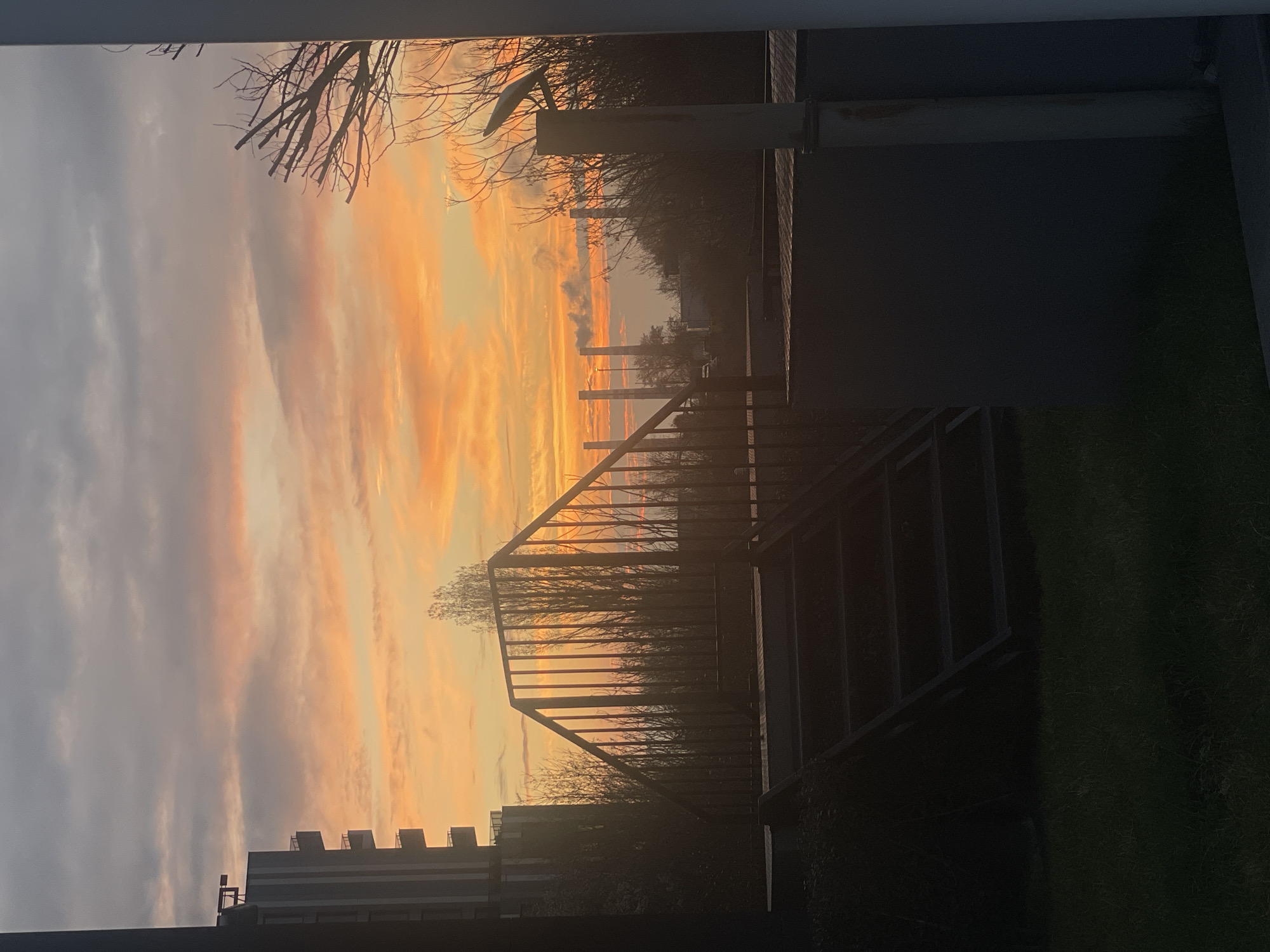 Sunset captured from elevated structure in Sofia Bulgaria