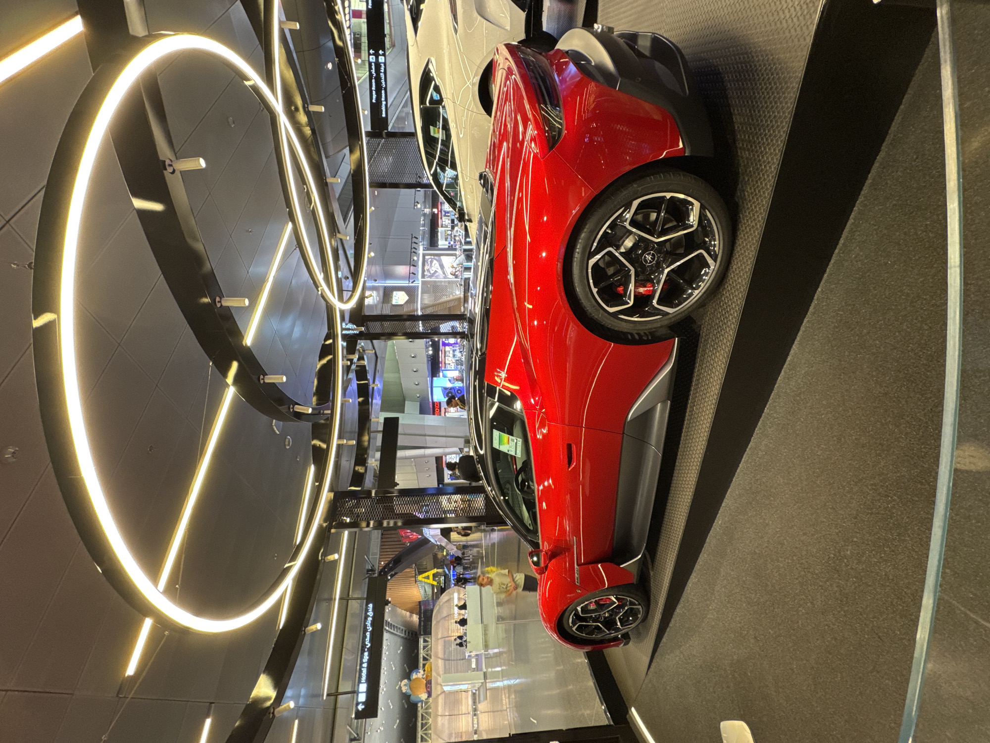 Luxury car display spotted inside Hamad International Airport, Doha