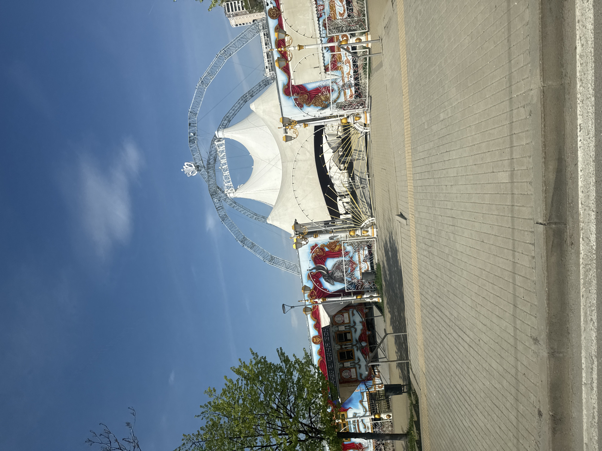 White Ferris wheel documented at Austrian Village funfair Sofia