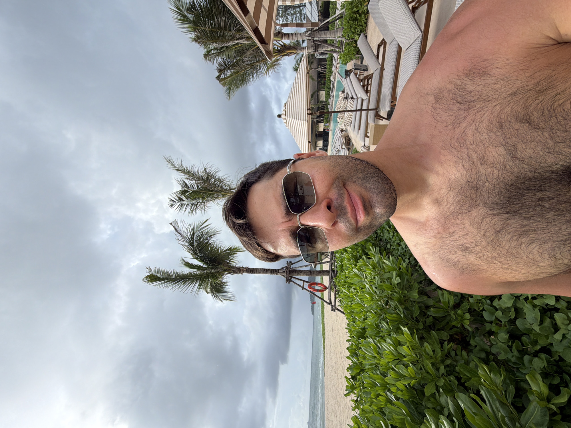 Tourist takes selfie at Choeng Thale beach resort