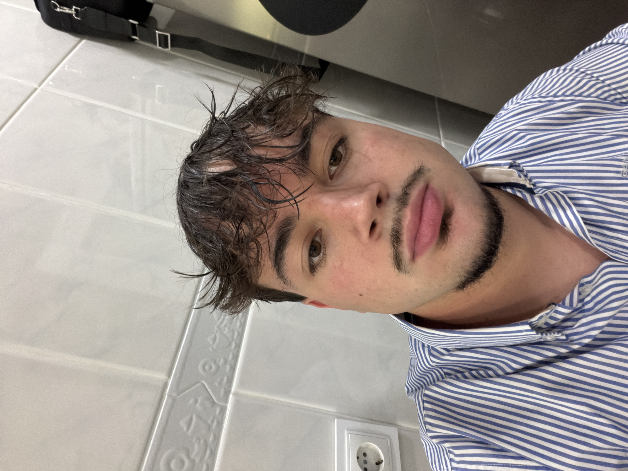 Young man takes selfie in Vila Real, Portugal
