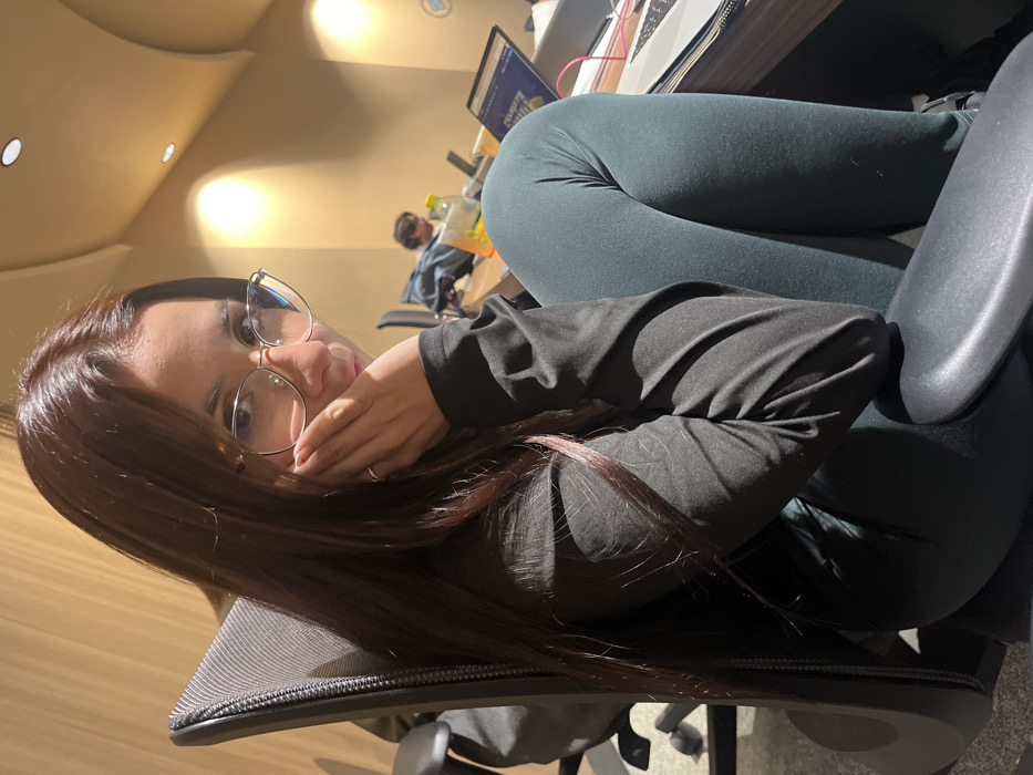 Woman photographed at office workspace in Queretaro, Mexico