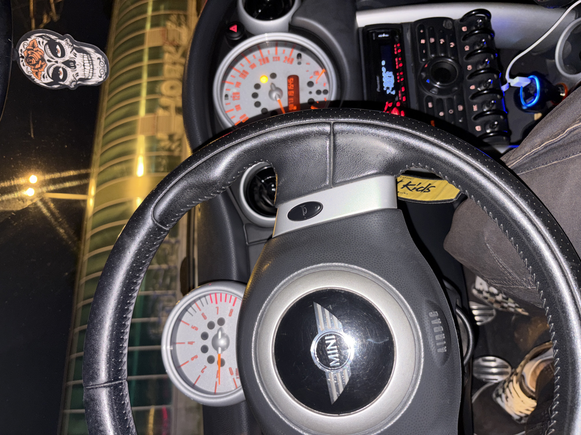Mini Cooper interior documented in Sofia, Bulgaria