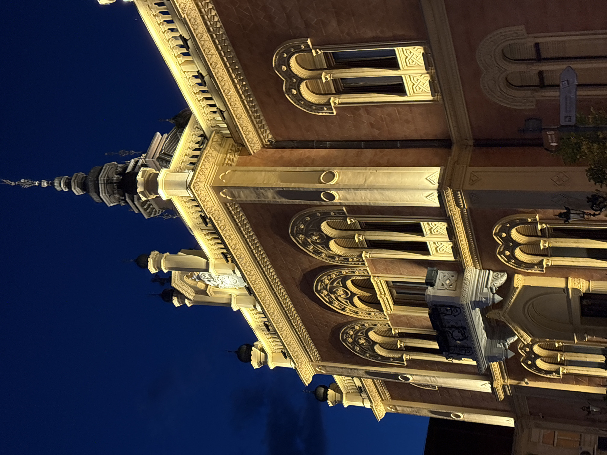 Street music and lit-up architecture on a Novi Sad evening