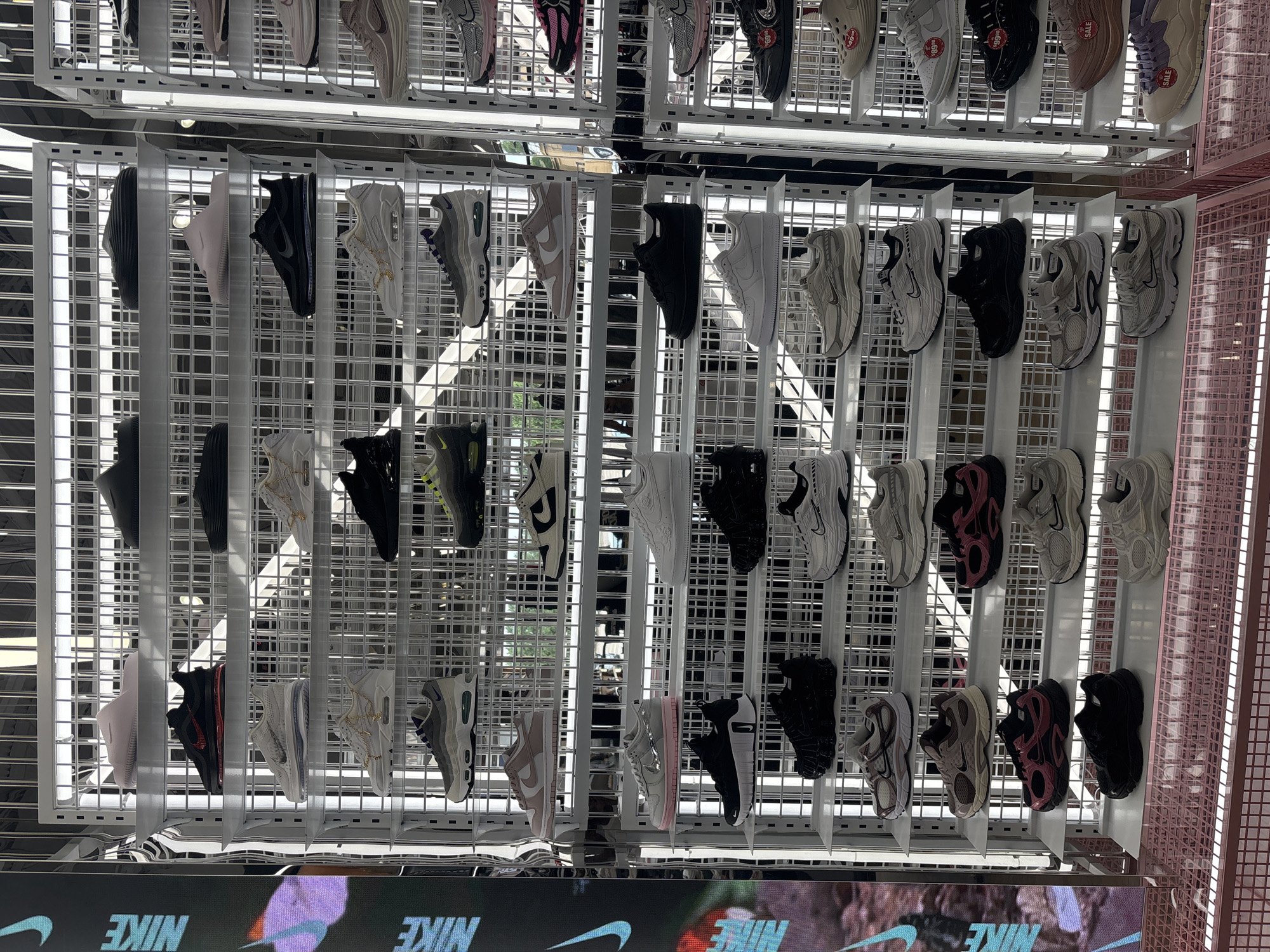 Nike sneaker display documented at Arlington retail store