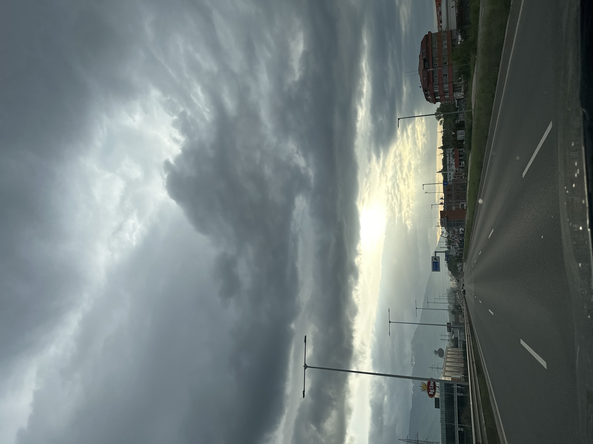 Stormy skies over highway in German, Bulgaria