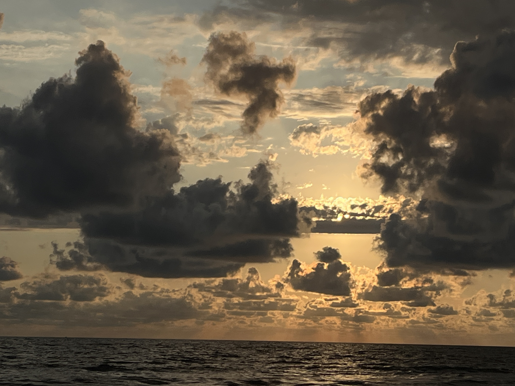 Dramatic Black Sea sunset at Supsa, Georgia