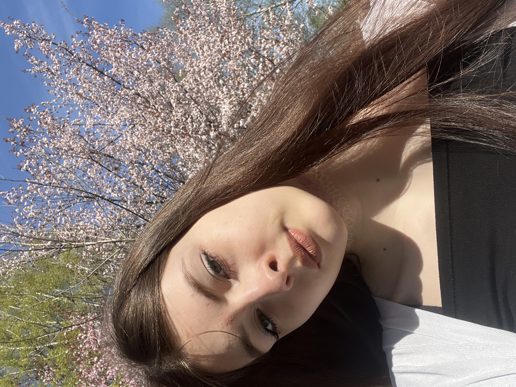 Young woman photographed with serene expression in Russia