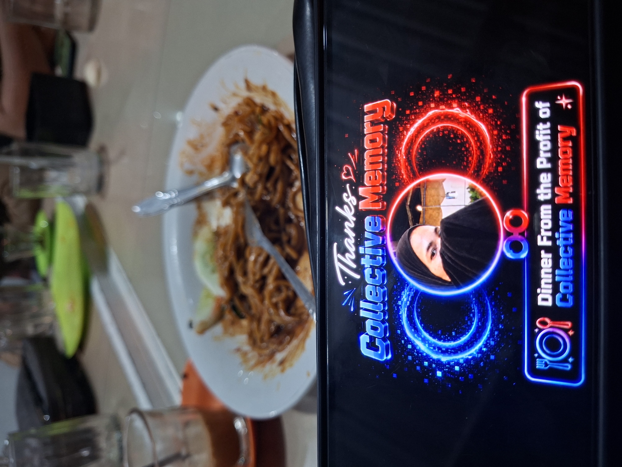Men celebrate dinner funded by Collective Memory profits in Lhokseumawe
