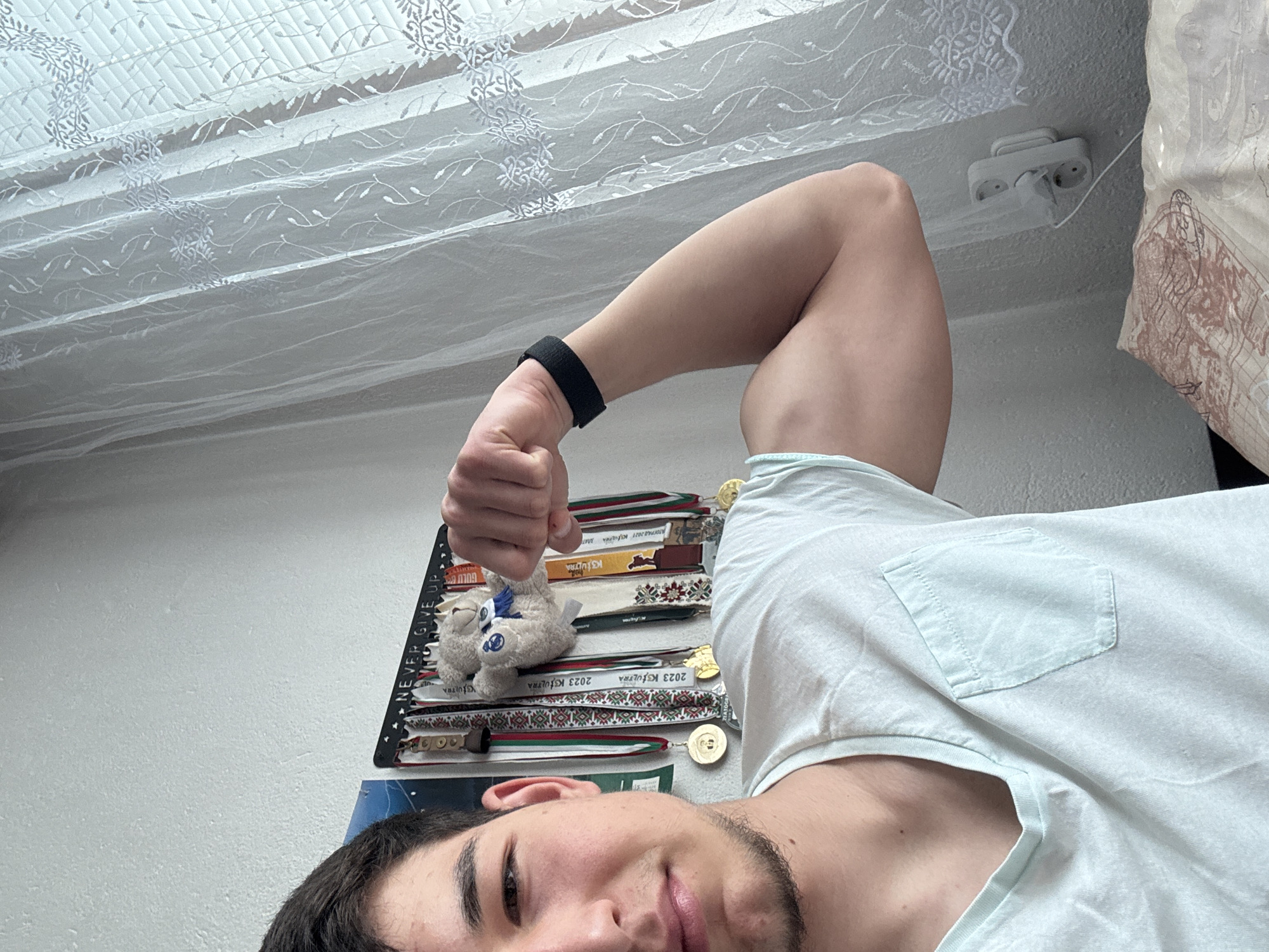 Young man takes selfie in Zlatograd, Bulgaria