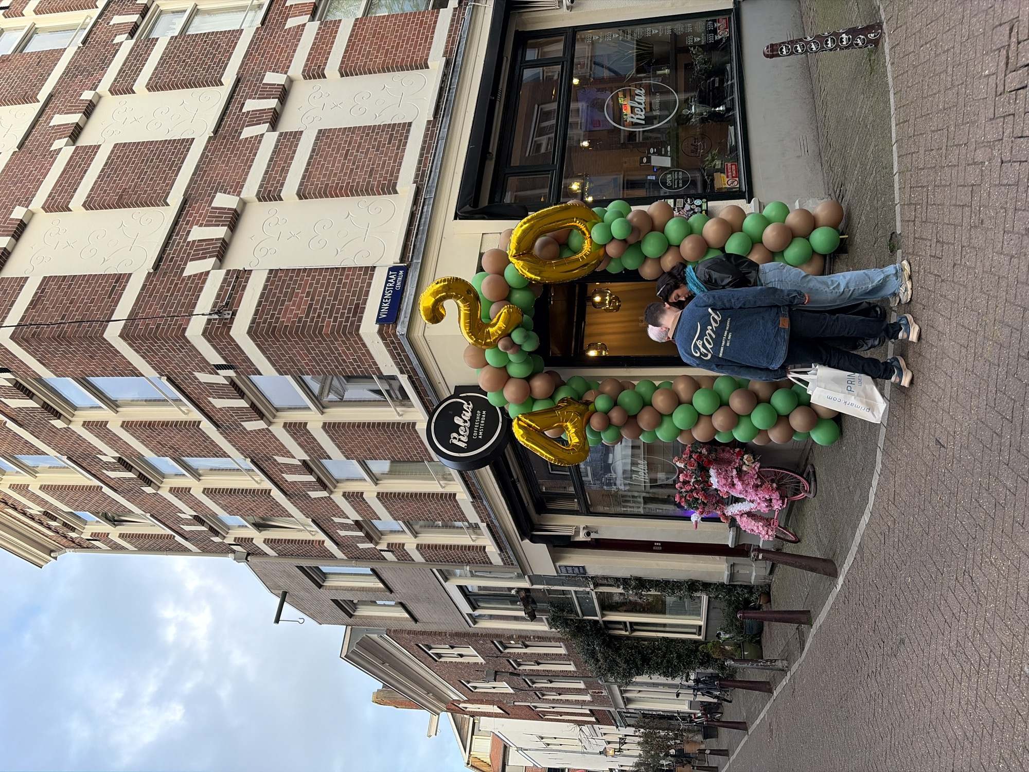 Street view captured of Amsterdam coffeeshop storefront