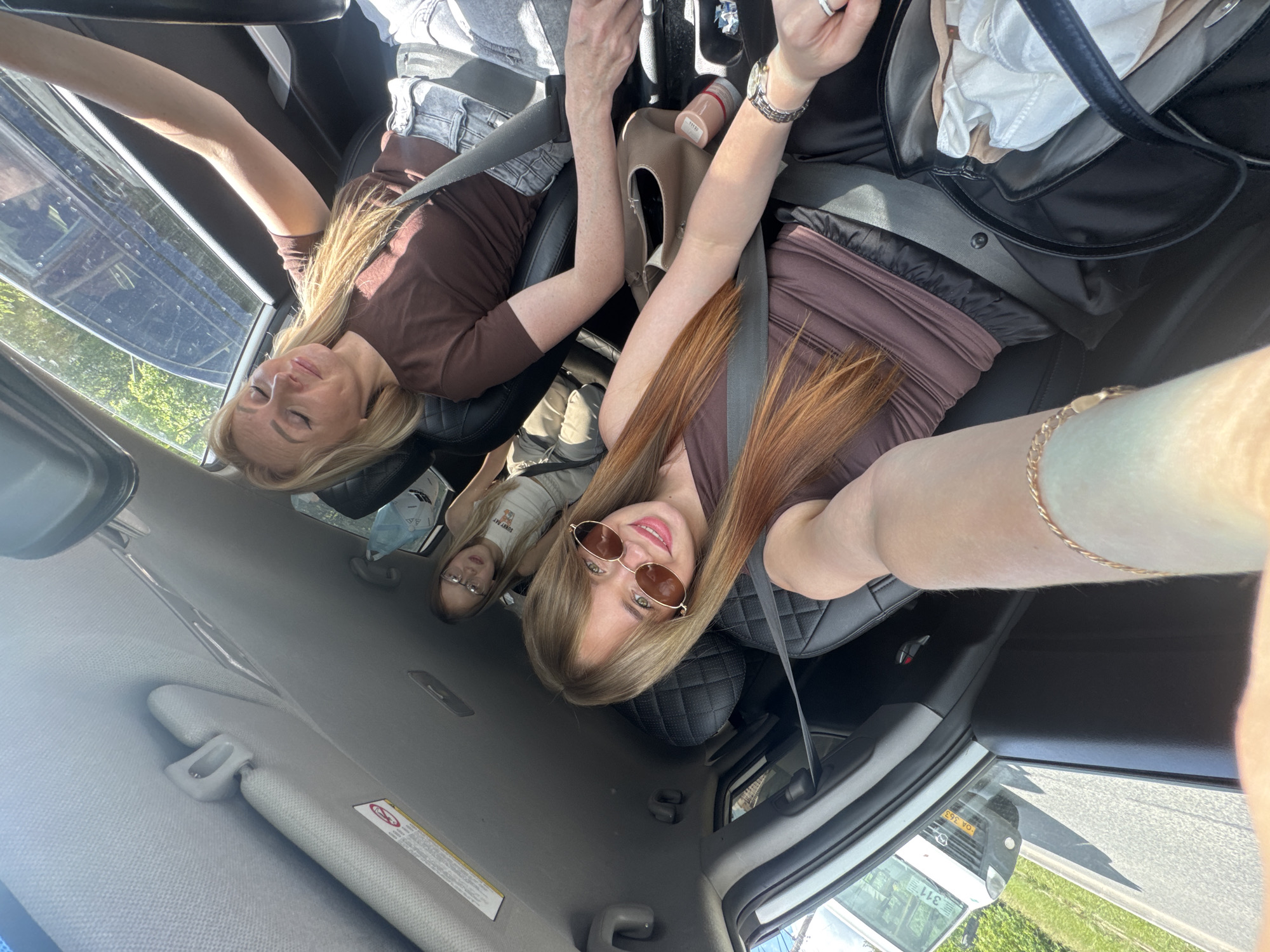 Family car trip documented through Izhevsk streets