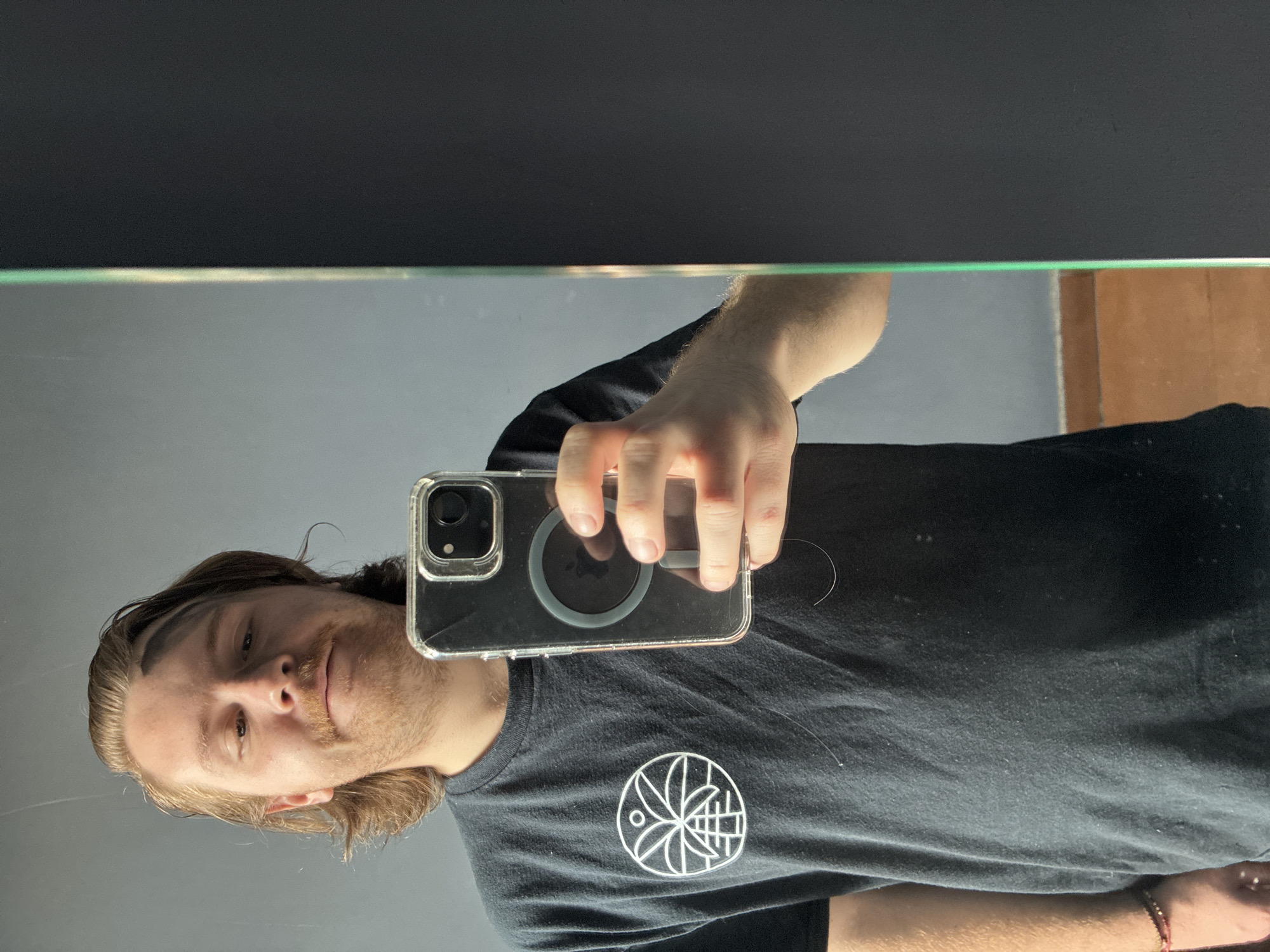 Man Takes Multiple Selfies in Cuautitlán Izcalli Mirror Session