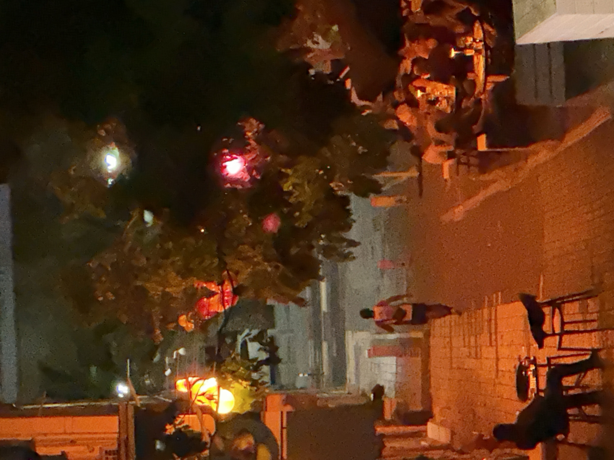 Nighttime alleyway scene in Haifa, Israel