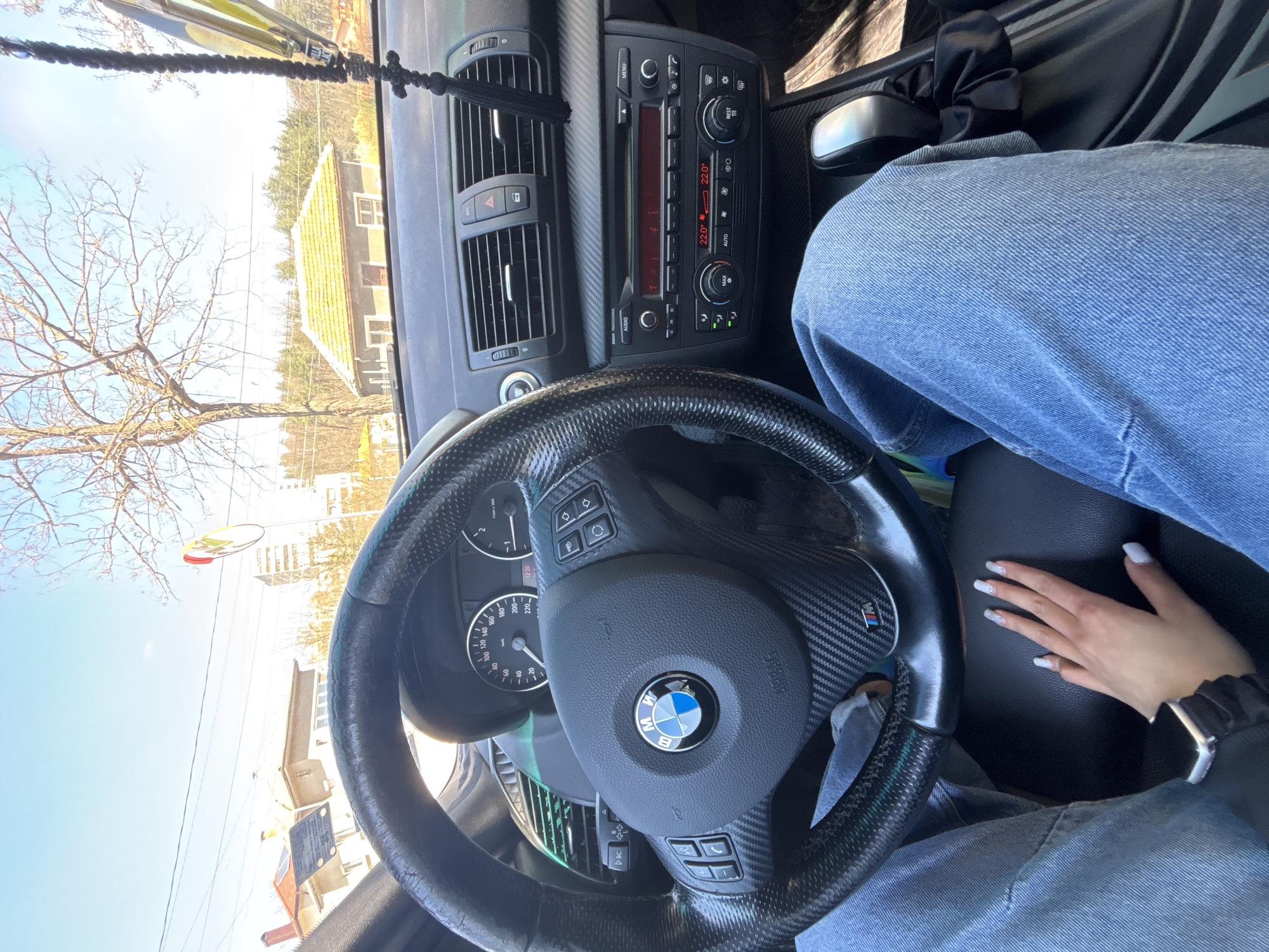 Driver's view captured from BMW interior in Gabrovo, Bulgaria